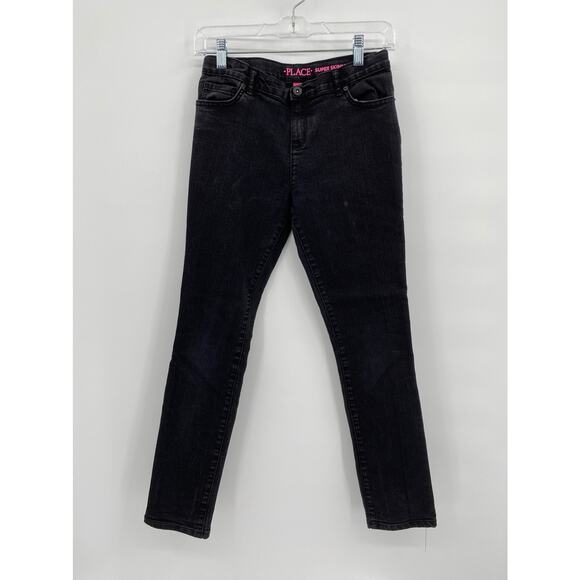 The Children's Place Super Skinny Jeans Dark Wash Stretch Pockets Girls 14 - Picture 1 of 7